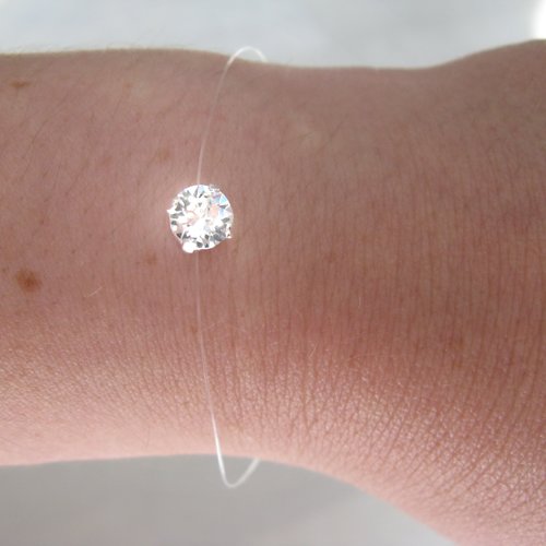 Bracelet fil transparent cristal swarovski elements