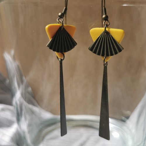 Boucles d'oreilles okinawa en pâte polymere