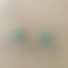 Boucles d'oreilles alu créoles turquoise  argent