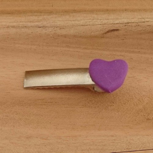 Barrette petite fille coeur violet barettepf003