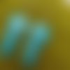 Boucles d'oreilles  turquoise motif  flowers sur 3 carrés  en fimo 
