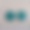 Boucles d'oreilles ring  turquoise impressions argent en fimo 
