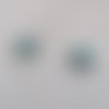 Boucles d'oreilles en fimo ring gris et vert 