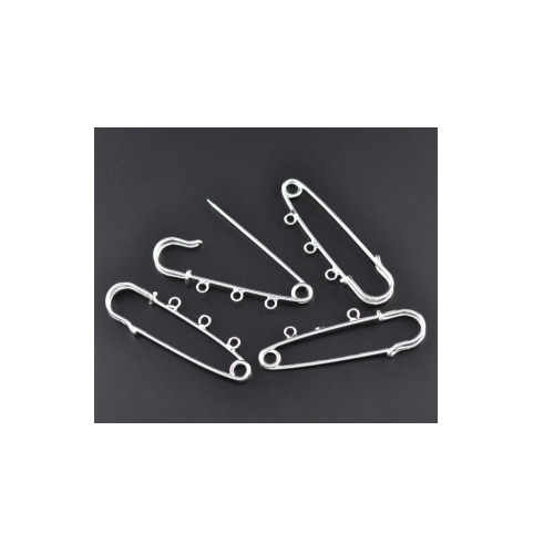 30 Épingles Broche 5 Trous Couleur argenté 5cm x 1.5cm