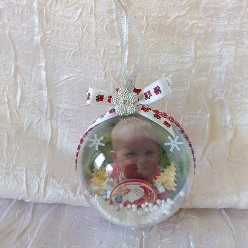 Boule de noël avec photo de votre enfant