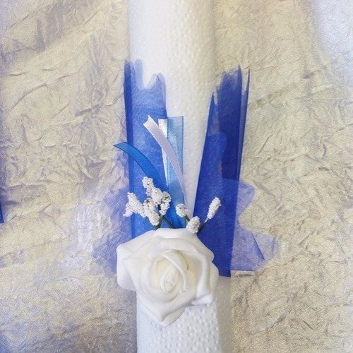 Rond de serviette mariage , baptême , communion couleur bleu royal