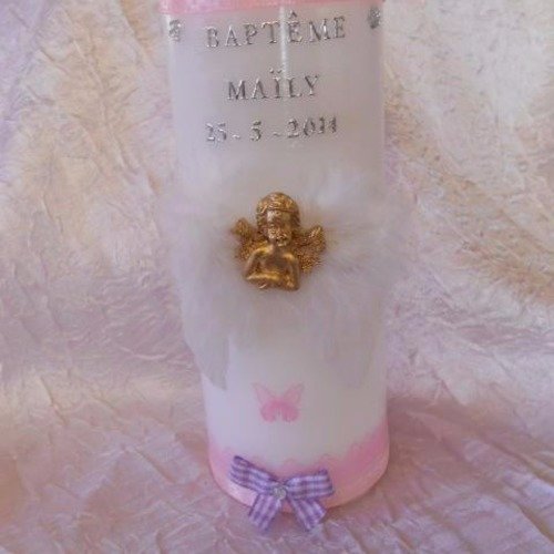 Bougies personnalisées pour baptême naissance