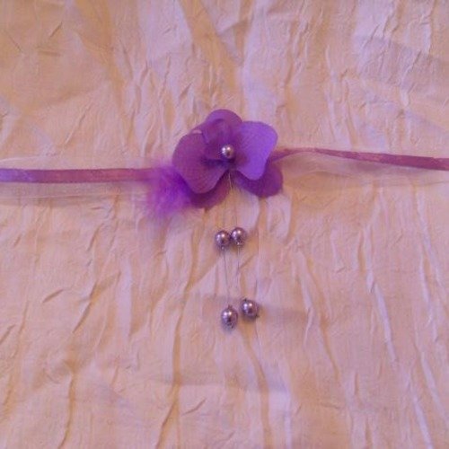  bracelet ruban et orchidée 