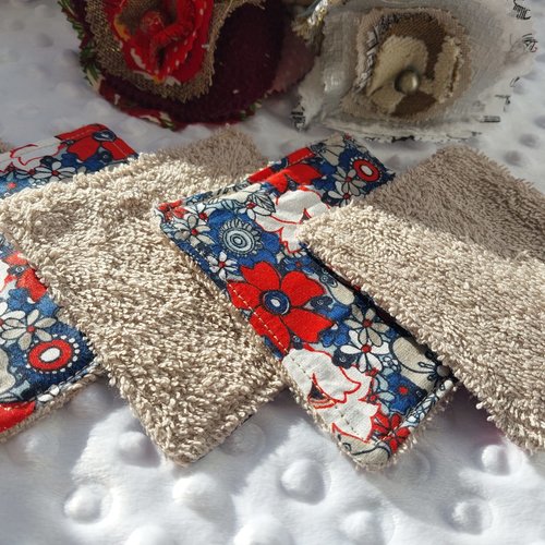Lingettes lavables fleuries