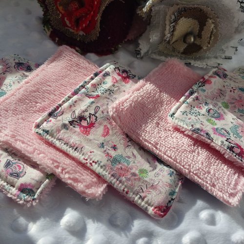Lingettes lavables à fleurs