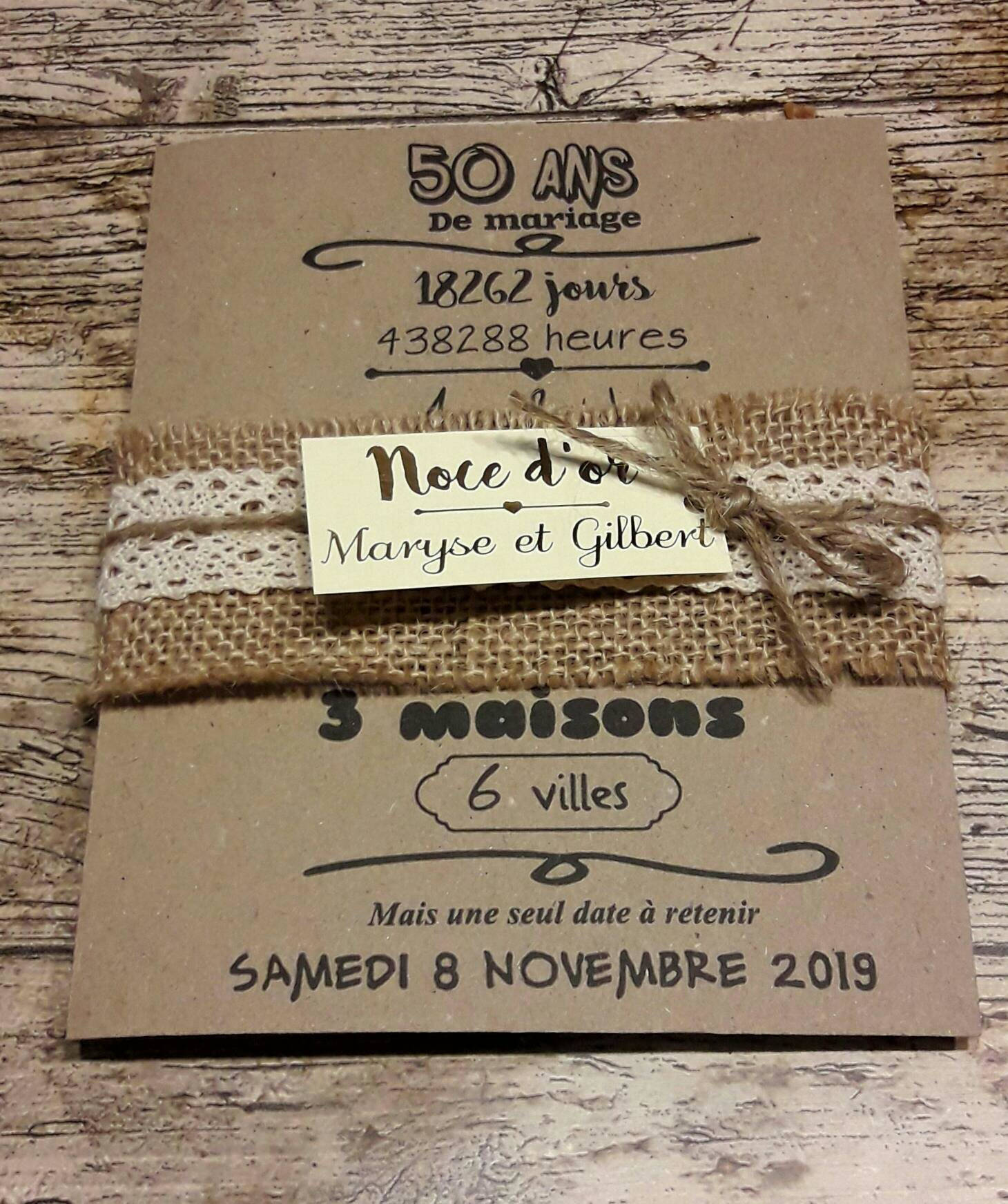 Faire Part 50 Ans De Mariage Un Grand Marche