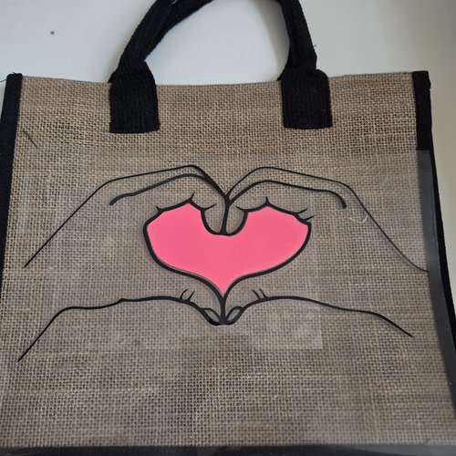 Cabas personnalisable mains & coeur
