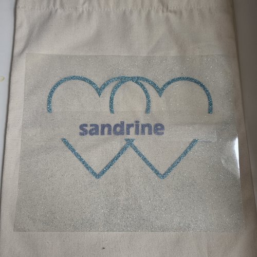 Tote bag personnalisable cœur prenom