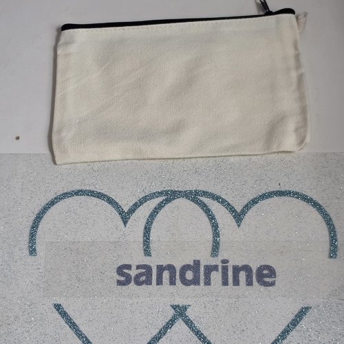 Pochette tissus personnalisable cœur prenom