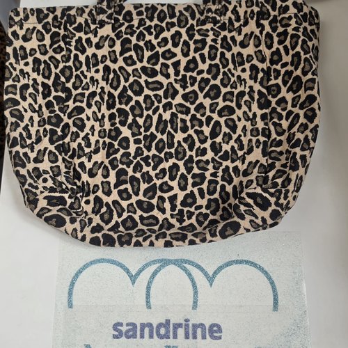 Sac fourre tout leopard cœur prenom