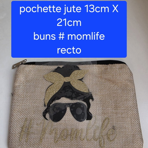 Pochette personnalisable en jute buns momlife