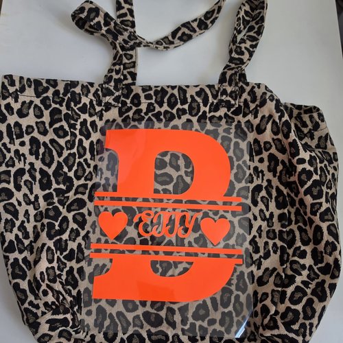 Sac leopard initiale prenom