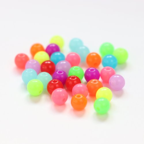 Lot de 30 perles mixte de couleurs flashy 6 mm