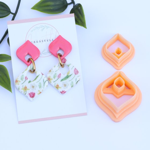 Duo d'emporte pièces losange en pointe ajouré décentré