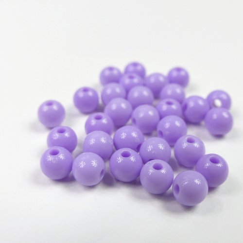 Lot de 30 perles 6mm violet pastel 