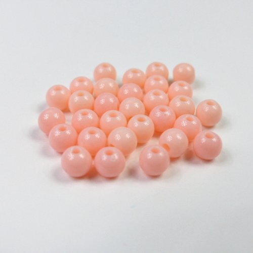 Lot de 30 perles 6mm orange pastel 