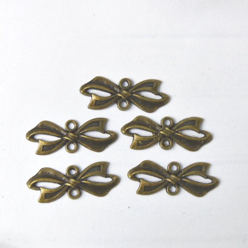Lot de 5 breloques connecteurs nœuds bronze  