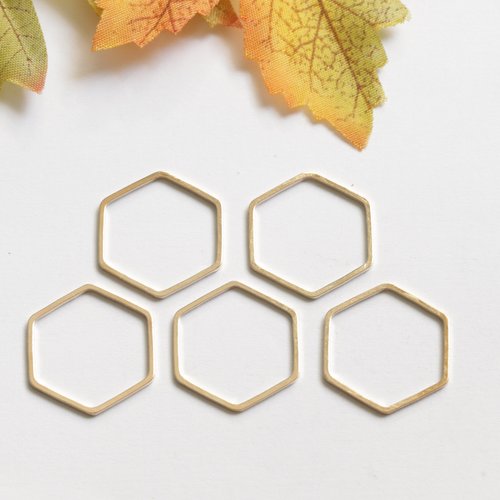 Lot de 5 hexagones intercalaire en laiton doré