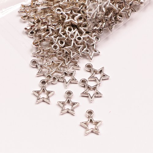 Lot de 100 breloques étoiles ajourées