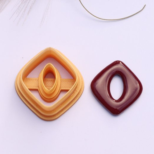 Emporte-pièces géométrique losange ajouré 35mm