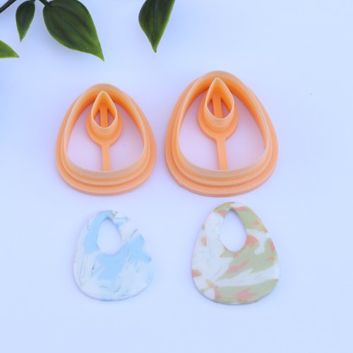 Lot de 2 emporte-pièces pendentifs ovales ajourés