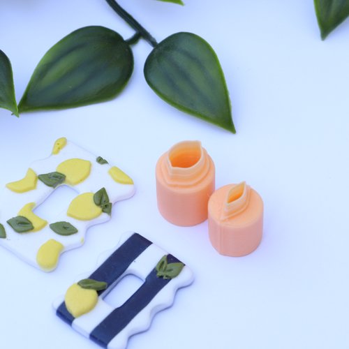 Duo de mini emporte-pièce citron et feuille