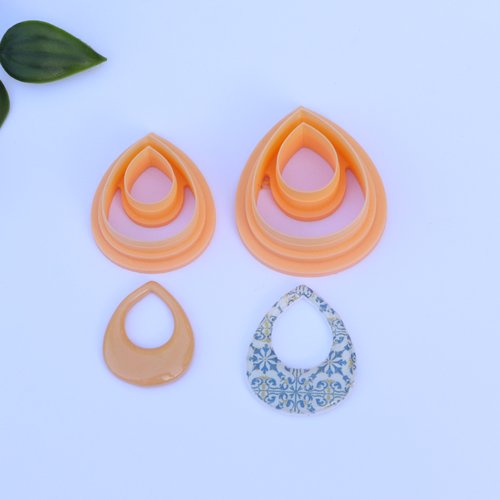 Lot de 2 emporte-pièces pendentifs gouttes