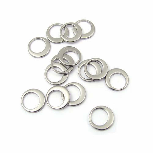10 anneaux ronds acier inoxydable 10mm