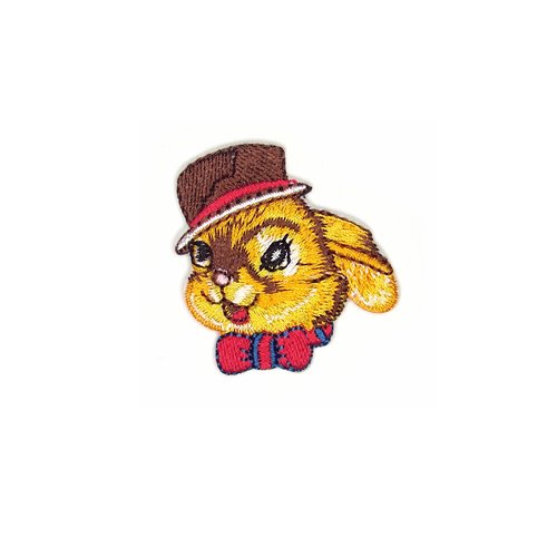 Patch brodé thermocollant lapin 44x39mm