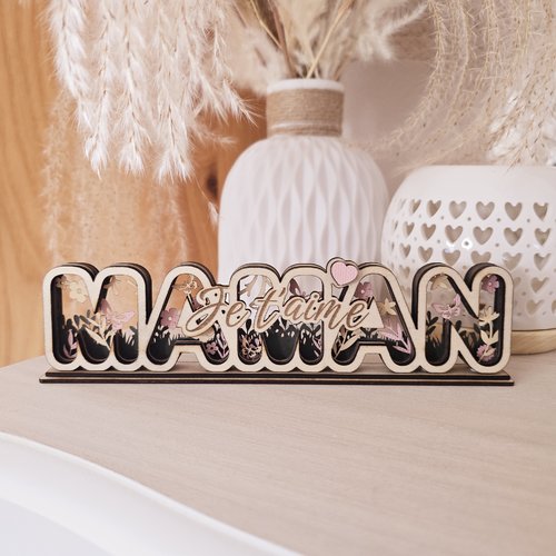 Déco à poser - maman je t'aime - fleurs