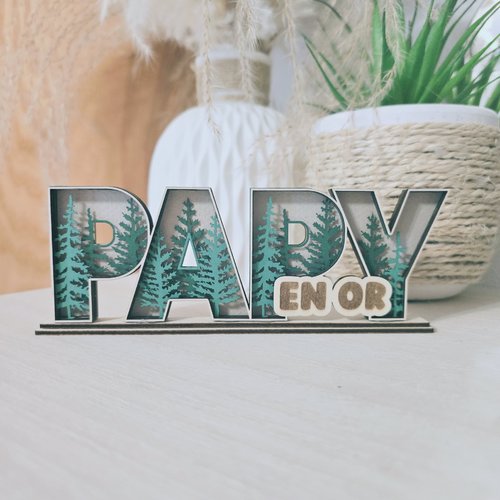 Déco à poser - papy en or - forêt