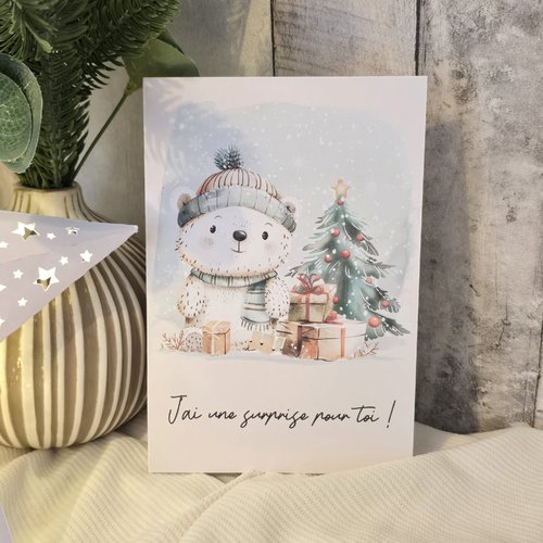 Carte de noël "majestueux cerf" – vert et doré