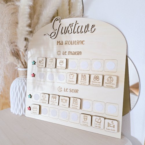 Plaque de routine enfant personnalisée