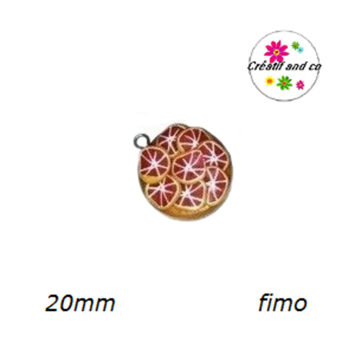 Breloque gâteau pamplemousse en fimo