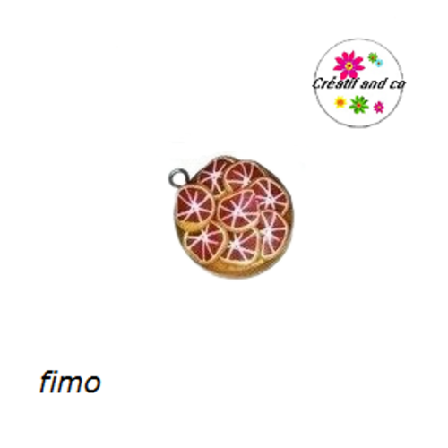 Breloque gâteau pamplemousse en fimo