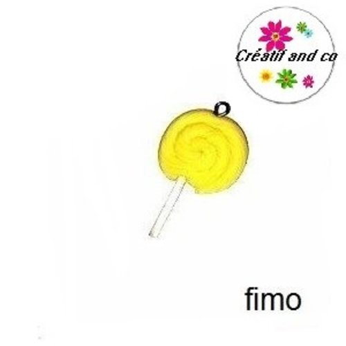 Sucette jaune en fimo