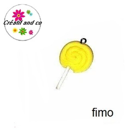Sucette jaune en fimo