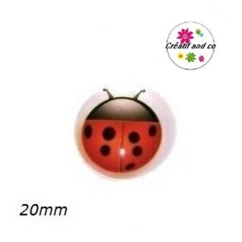 Cabochon coccinelle  20mm