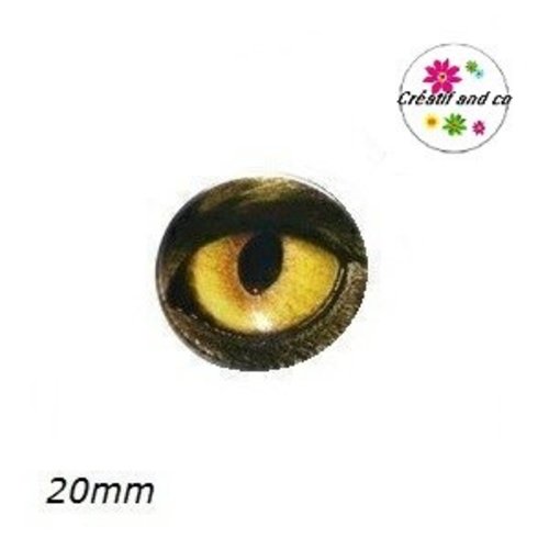 Cabochon oeil de rapace 20mm