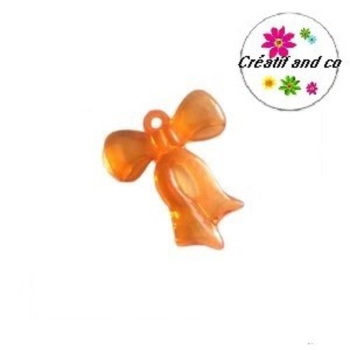 Noeud translucide orange 30mm