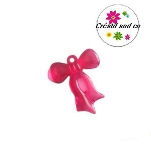 Noeud translucide fuschia 30mm