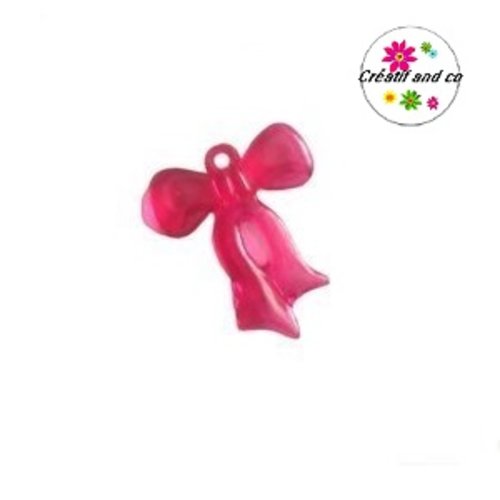 Noeud translucide fuschia 30mm