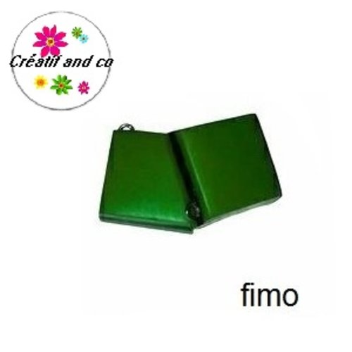 Bonbon anglais vert/noir en fimo