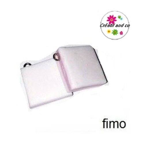 Breloque bonbon anglais blanc/rose en fimo