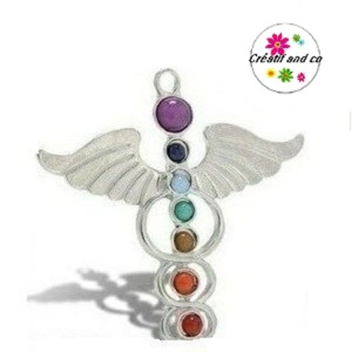 Pendentif ange aile 7 chakra 57mm